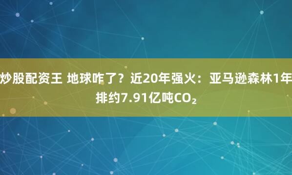 炒股配资王 地球咋了？近20年强火：亚马逊森林1年排约7.91亿吨CO₂